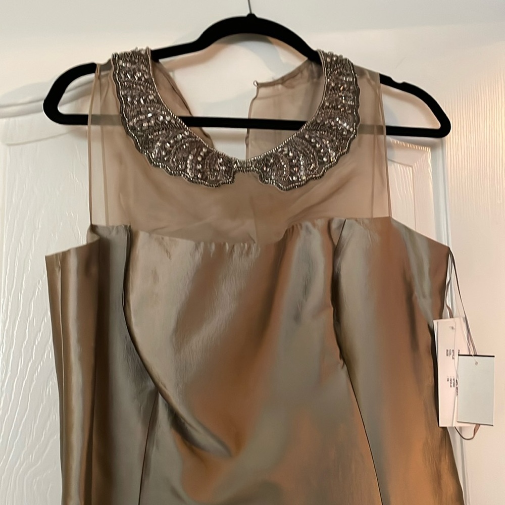 Rickie Freeman Teri John Gold Cocktail Dress